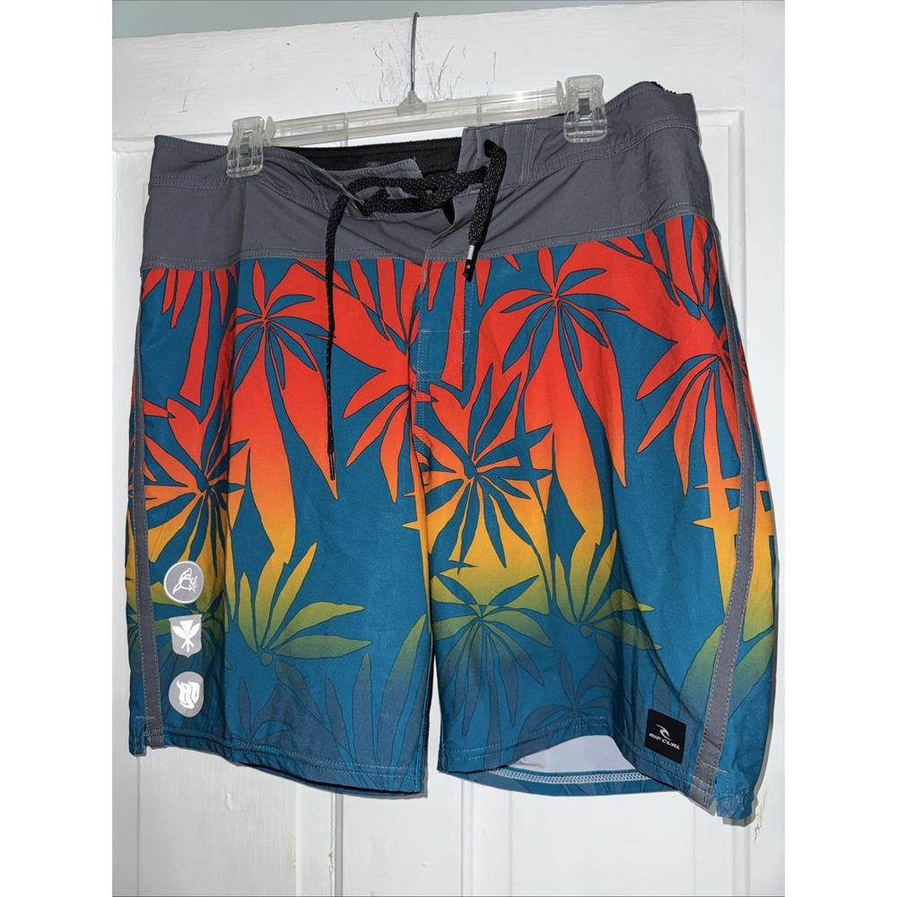 Rip Curl Mirage Board Shorts Mens 34 Tropical Drawstring Ultimate Stretch Shorts